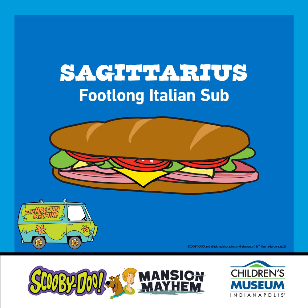 Sagittarius zodiac sign Scooby sandwich - footlong Italian sub